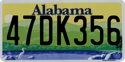 AL license plate 47DK356