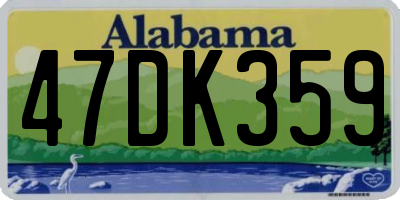AL license plate 47DK359