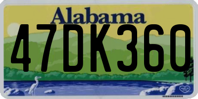 AL license plate 47DK360