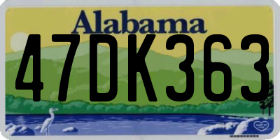 AL license plate 47DK363