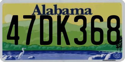 AL license plate 47DK368