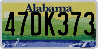 AL license plate 47DK373