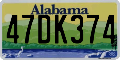 AL license plate 47DK374