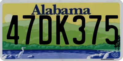 AL license plate 47DK375