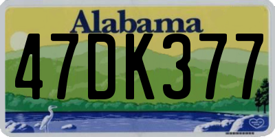 AL license plate 47DK377