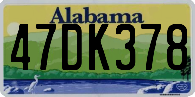 AL license plate 47DK378