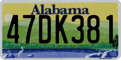 AL license plate 47DK381