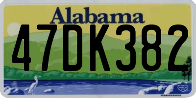 AL license plate 47DK382