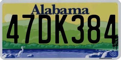 AL license plate 47DK384