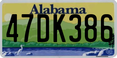 AL license plate 47DK386