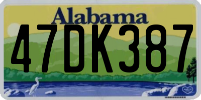 AL license plate 47DK387