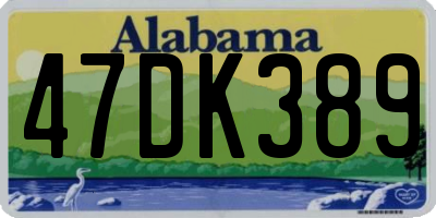 AL license plate 47DK389