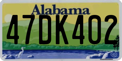 AL license plate 47DK402