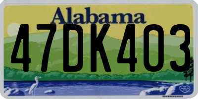 AL license plate 47DK403