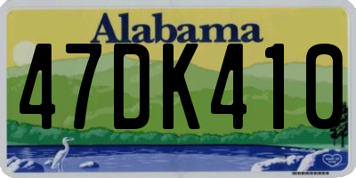AL license plate 47DK410