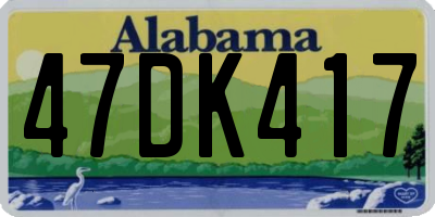 AL license plate 47DK417