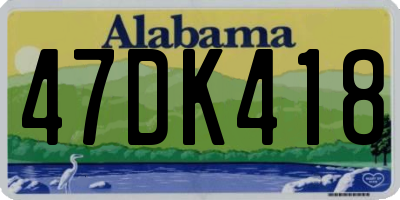 AL license plate 47DK418