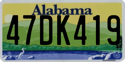 AL license plate 47DK419