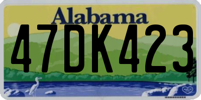 AL license plate 47DK423