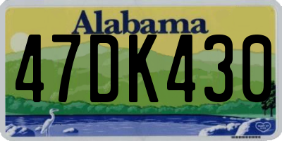 AL license plate 47DK430