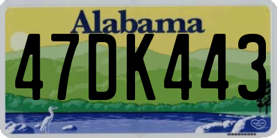 AL license plate 47DK443
