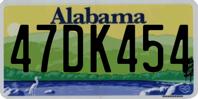 AL license plate 47DK454