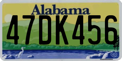 AL license plate 47DK456