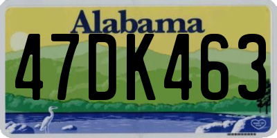 AL license plate 47DK463