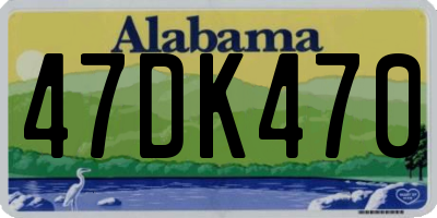 AL license plate 47DK470