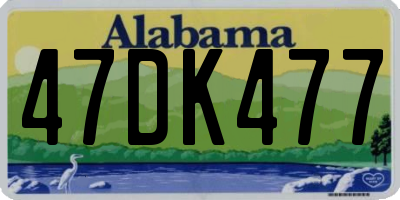 AL license plate 47DK477