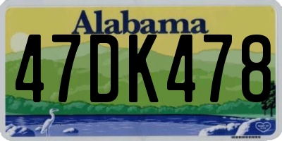 AL license plate 47DK478