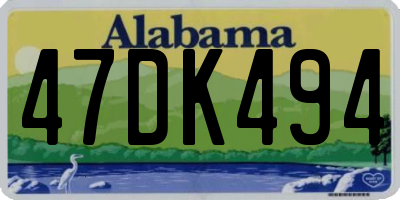 AL license plate 47DK494