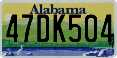 AL license plate 47DK504
