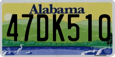 AL license plate 47DK510