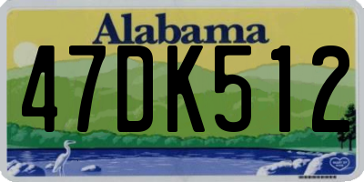 AL license plate 47DK512