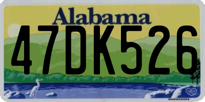 AL license plate 47DK526