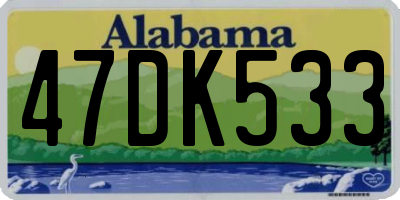 AL license plate 47DK533
