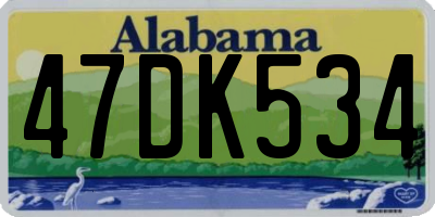 AL license plate 47DK534