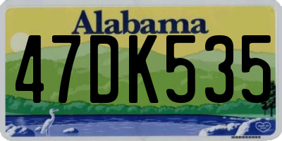 AL license plate 47DK535