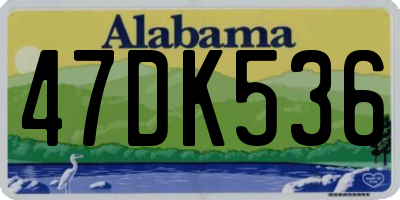 AL license plate 47DK536