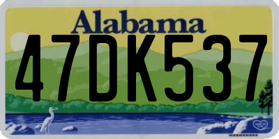 AL license plate 47DK537