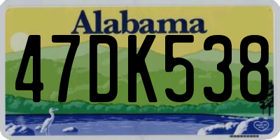 AL license plate 47DK538