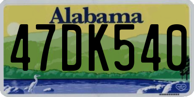AL license plate 47DK540