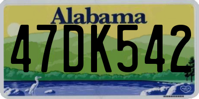 AL license plate 47DK542
