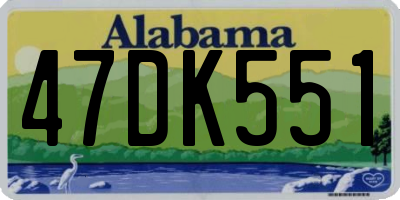 AL license plate 47DK551