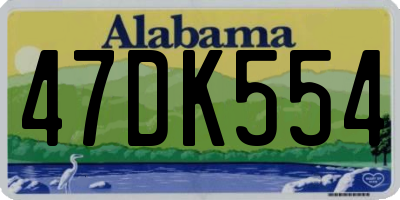 AL license plate 47DK554