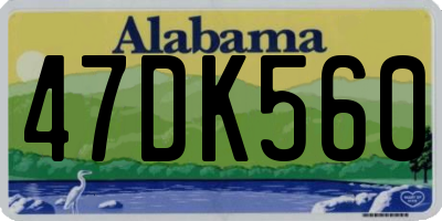 AL license plate 47DK560