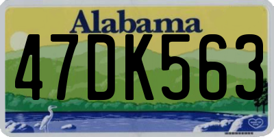 AL license plate 47DK563
