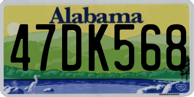 AL license plate 47DK568