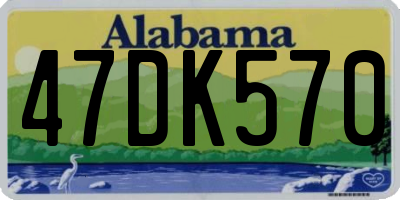 AL license plate 47DK570